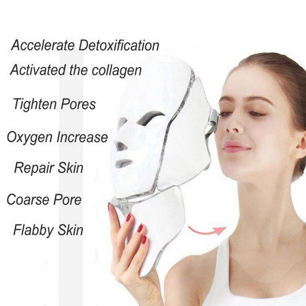 LIGHT Therapy Facial MASK - 7 Color LED Skin Rejuvenation Device