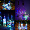 Copper Wire LED String Lights powered by Solar Wine Bottle Cork 10 Pack